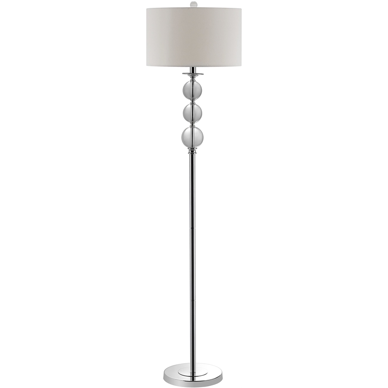 Hawthorne Collection Crystal Glass Globe Floor Lamp with White Shade