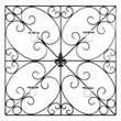 Hawthorne Collection Iron and Glass Wall Decor in Black