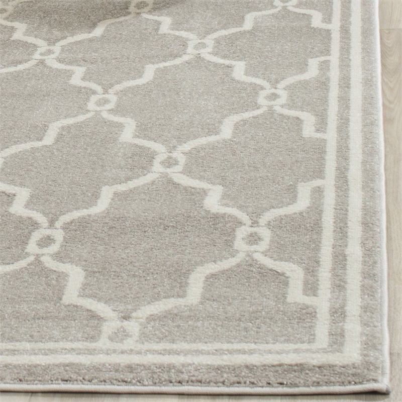 Hawthorne Collection Light Grey Indoor Outdoor Rug - 6' x 9'