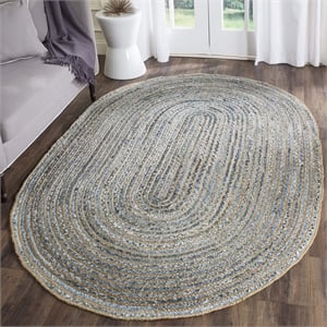 Hawthorne Collection Natural Contemporary Rug - Oval 3' x 5'