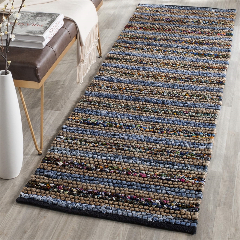 Hawthorne Collection Blue Contemporary Rug - Runner 2'3