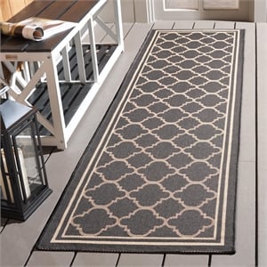 Hawthorne Collection Anthracite Indoor Outdoor Rug - Runner 2'3&quot x 8'