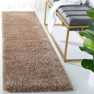 Hawthorne Collection Dark Beige Shag Rug - Runner 2' x 10'