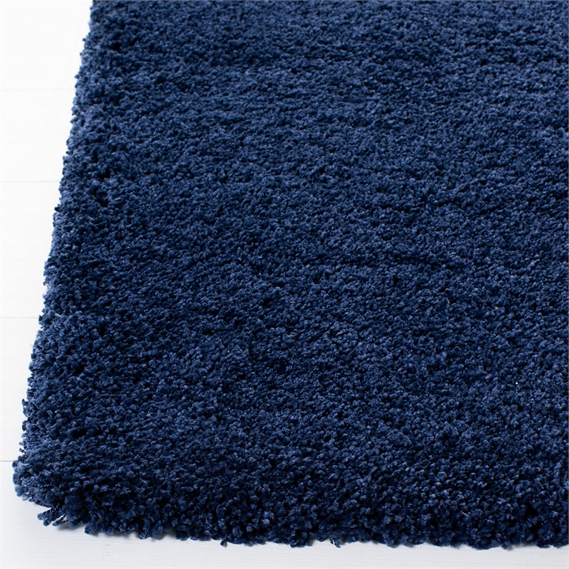 Hawthorne Collection Navy Shag Rug - 5'1