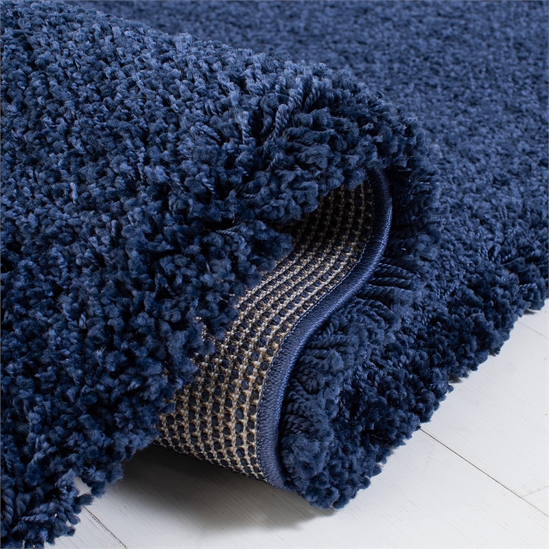 Hawthorne Collection Navy Shag Rug - 5'1