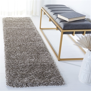 Hawthorne Collection Grey Shag Rug - Runner 2' x 6'