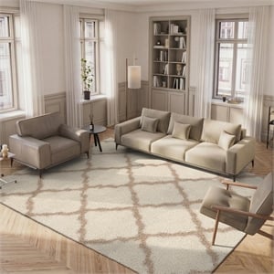 Hawthorne Collection Ivory Shag Rug - 8' x 10'