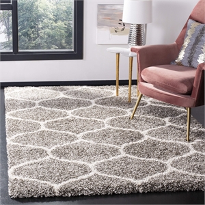Hawthorne Collection Grey Shag Rug - 4' x 6'