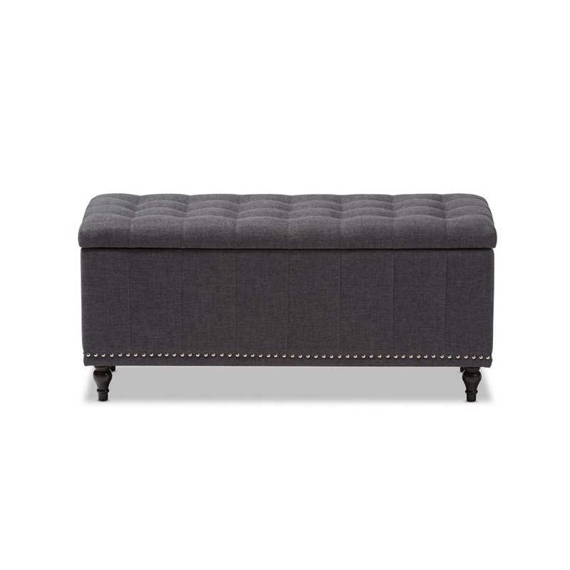 Hawthorne Collection Storage Bench in Dark Gray