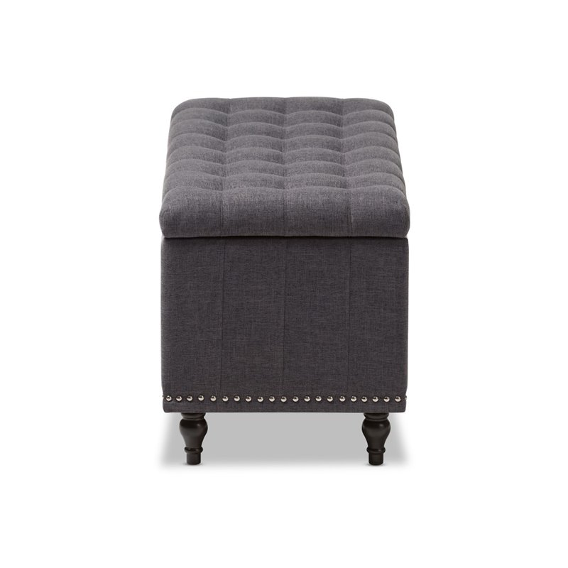Hawthorne Collection Storage Bench in Dark Gray
