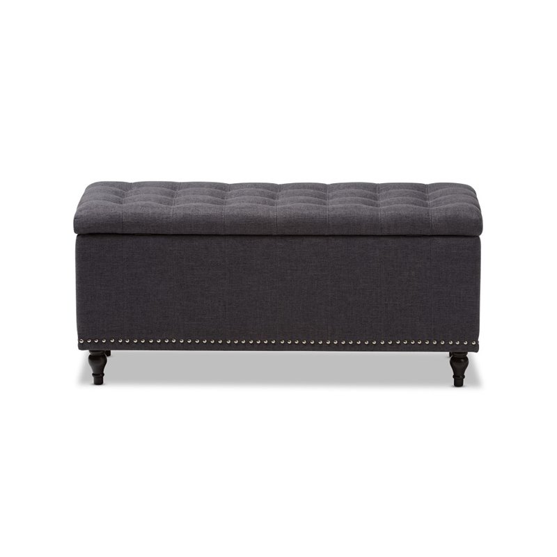 Hawthorne Collection Storage Bench in Dark Gray