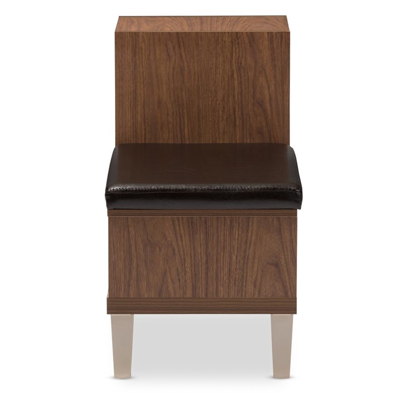 Hawthorne Collection Storage Shoe Storage Bench in Walnut
