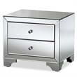 Hawthorne Collection MDF Silver Nightstand Rectangular Mirrored 19.69
