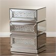 Hawthorne Collection MDF Silver Nightstand Rectangular Mirrored 26.18