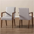 Hawthorne Collections Solid Wood Grayish Beige Arm Chair Mid-Century Foam Padded 35.83