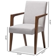 Hawthorne Collections Solid Wood Grayish Beige Arm Chair Mid-Century Foam Padded 35.83