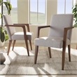Hawthorne Collections Solid Wood Grayish Beige Arm Chair Mid-Century Foam Padded 35.83