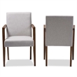 Hawthorne Collections Solid Wood Grayish Beige Arm Chair Mid-Century Foam Padded 35.83