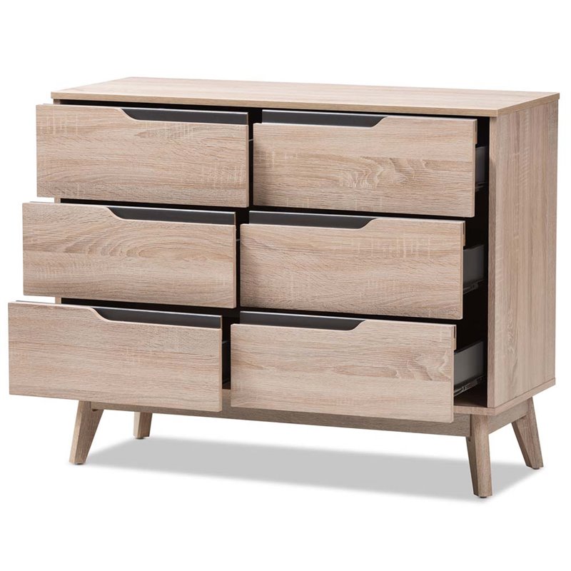 Hawthorne Collections 6-Drawer Wood Double Dresser in Light Brown