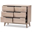 Hawthorne Collections 6-Drawer Wood Double Dresser in Light Brown