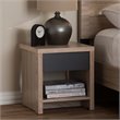 Hawthorne Collection 1 Drawer Wood Nightstand in Light Brown and Gray