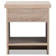 Hawthorne Collection 1 Drawer Wood Nightstand in Light Brown and Gray