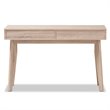 Hawthorne Collection 2 Drawer Wood Study Desk in Light Brown and Gray