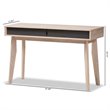 Hawthorne Collection 2 Drawer Wood Study Desk in Light Brown and Gray