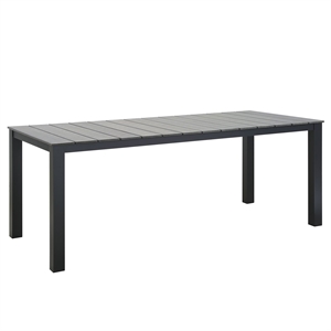Hawthorne Collection Outdoor Dining Table in Brown and Gray