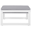 Hawthorne Collection Outdoor Patio Ottoman in White and Gray