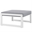 Hawthorne Collection Outdoor Patio Ottoman in White and Gray