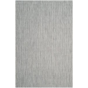 Hawthorne Collection 6'7&quot X 9'6&quot Power Loomed Rug in Gray and Navy