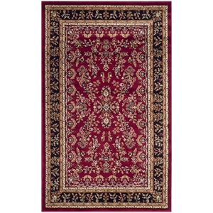 Hawthorne Collection 2'3&quot X 4' Power Loomed Rug in Red and Black