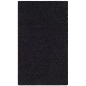 Hawthorne Collection 3' X 5' Power Loomed Polypropylene Rug in Black