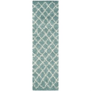 Hawthorne Collection 6' X 9' Power Loomed Rug in Seafoam and Ivory