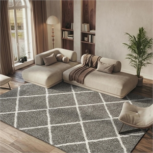 Hawthorne Collection 11' X 15' Power Loomed Rug in Gray and Ivory
