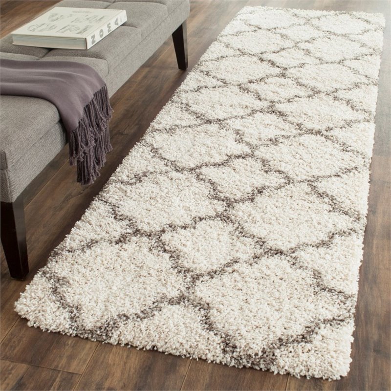 Hawthorne Collection 6' X 9' Power Loomed Rug in Ivory and Gray