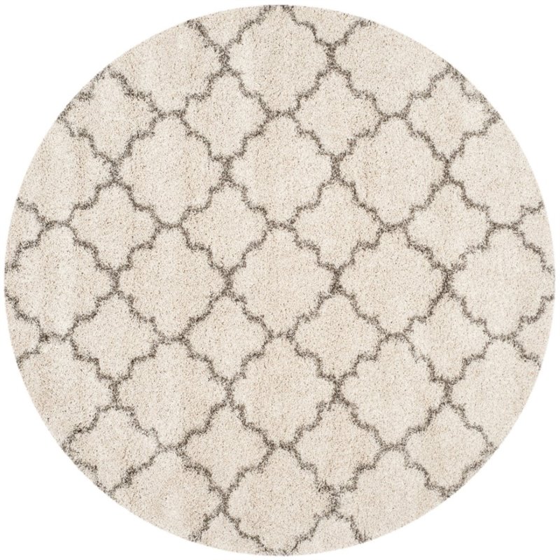 Hawthorne Collection 6' X 9' Power Loomed Rug in Ivory and Gray