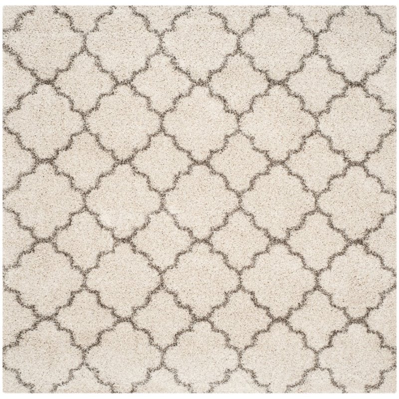 Hawthorne Collection 6' X 9' Power Loomed Rug in Ivory and Gray