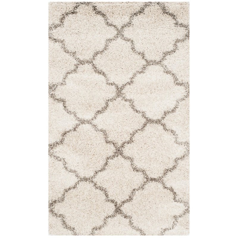 Hawthorne Collection 8' X 10' Power Loomed Rug in Ivory and Gray