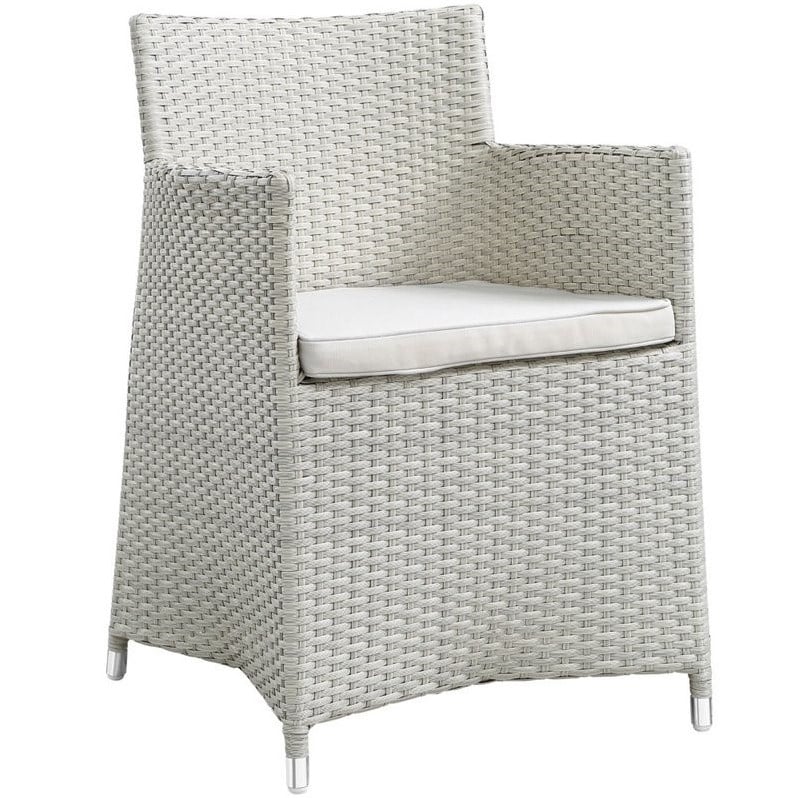 Hawthorne Collection 7 Piece Outdoor Dining Set in Gray and White