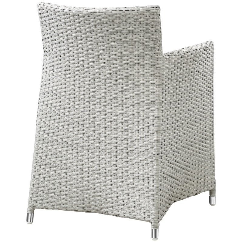 Hawthorne Collection 7 Piece Outdoor Dining Set in Gray and White