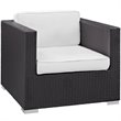 Hawthorne Collection 5 Piece Outdoor Sofa Set in Espresso and White