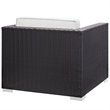 Hawthorne Collection 5 Piece Outdoor Sofa Set in Espresso and White