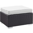 Hawthorne Collection 5 Piece Outdoor Sofa Set in Espresso and White
