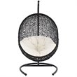 Hawthorne Collection Patio Swing Chair in Espresso and White