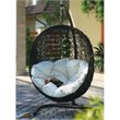 Hawthorne Collection Patio Swing Chair in Espresso and White