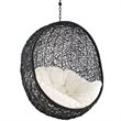 Hawthorne Collection Patio Swing Chair in Espresso and White