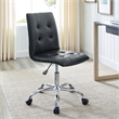 Hawthorne Collections Modern Faux Leather Mid Back Swivel Chair in Black