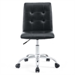 Hawthorne Collections Modern Faux Leather Mid Back Swivel Chair in Black